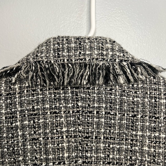 Apostrophe Womens Wool Blend Tweed Blazer Lined Petite Sz S 8P Black White Gray - Picture 11 of 11